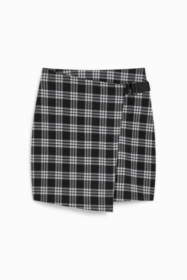 Jóvenes - CLOCKHOUSE - minifalda - de cuadros - negro / blanco