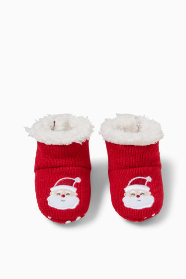 Babies - Christmas baby booties - red