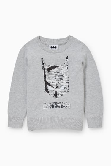 Bambini - Batman - maglione - effetto brillante - grigio chiaro melange