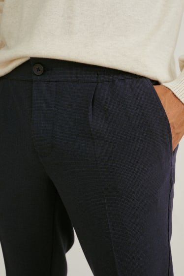 Men - Chinos - tapered fit - Flex - 4 Way Stretch - check - anthracite