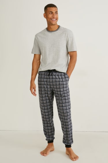 Hommes - Pyjama - gris foncé / gris clair