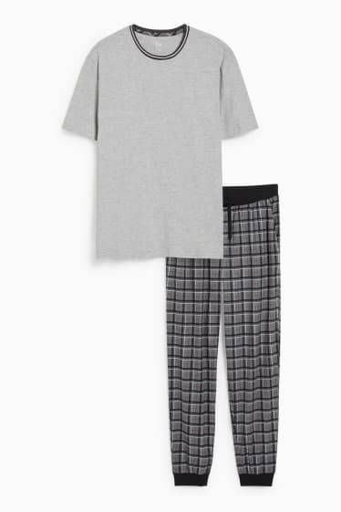 Hommes - Pyjama - gris foncé / gris clair