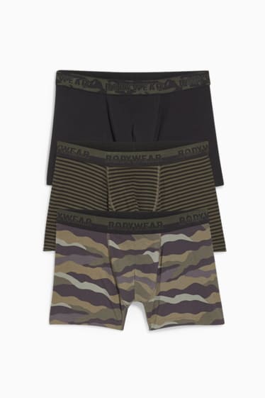 Uomo - Confezione da 3 - boxer aderenti - LYCRA® - verde scuro / nero