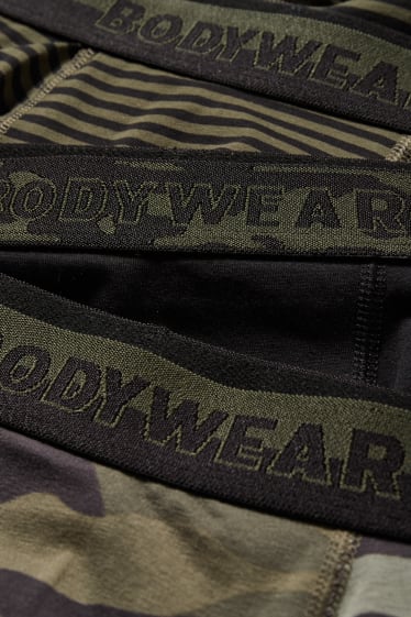Hommes - Lot de 3 - boxers - LYCRA® - vert foncé / noir