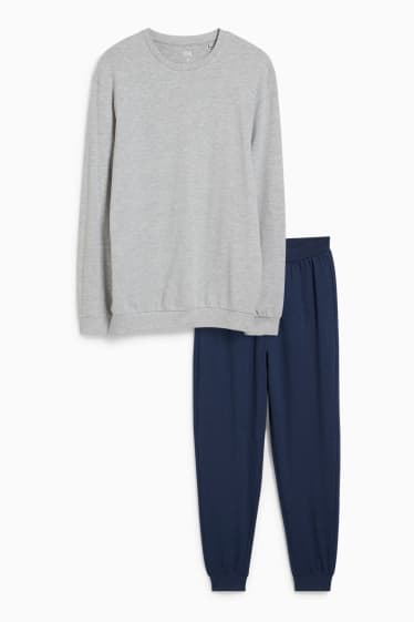 Hommes - Pyjama - LYCRA® - bleu foncé / gris