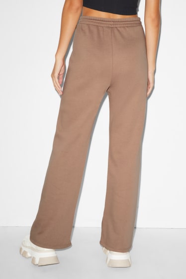 Femmes - CLOCKHOUSE- pantalon en molleton - palazzo - marron clair