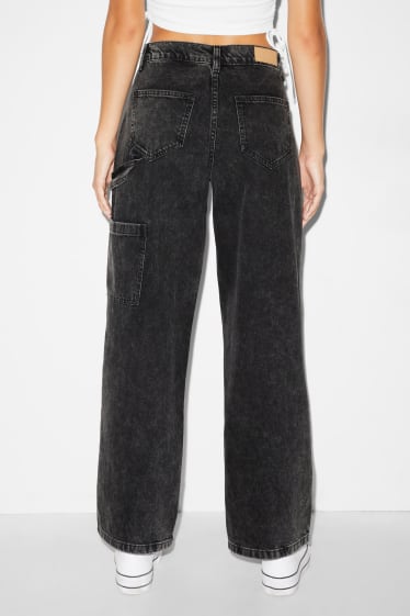 Dames - CLOCKHOUSE - loose fit jeans - low waist - zwart