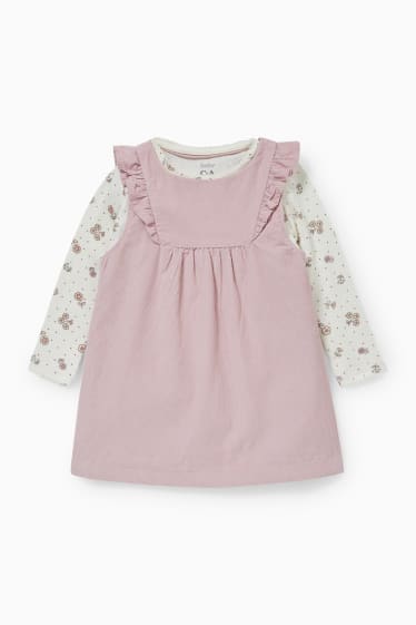 Babys - Baby-Outfit - 2 teilig - weiss / rosa