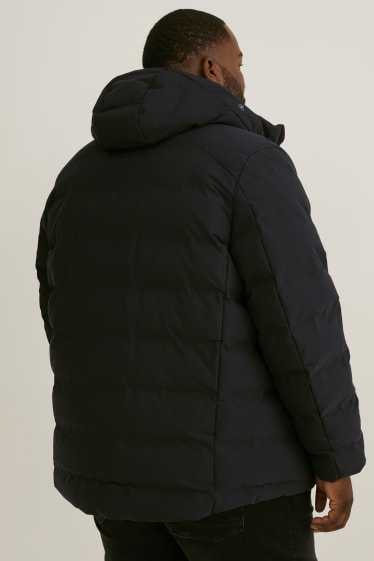 Herren - Steppjacke mit Kapuze - schwarz