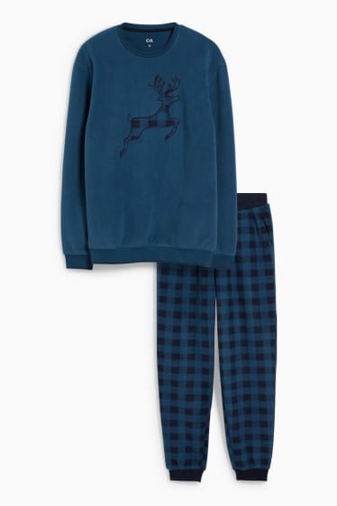 Herren - Fleece-Pyjama - dunkeltürkis