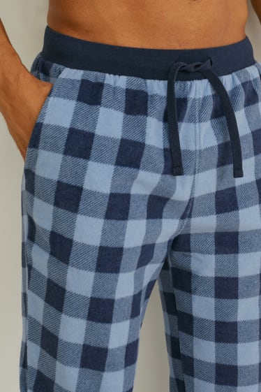 Home - Pantalons de pijama - quadres - blau / blau fosc