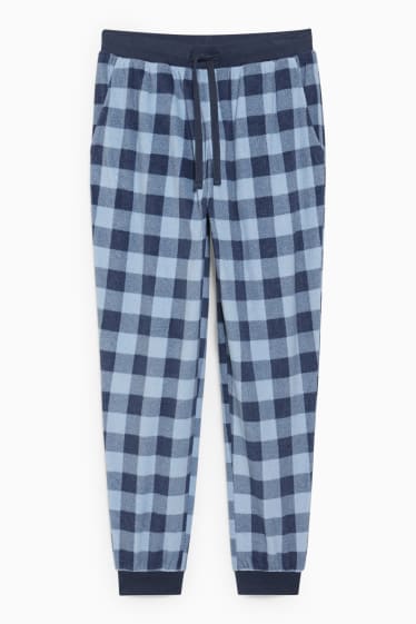 Hombre - Pantalón de pijama - de cuadros - azul / azul oscuro