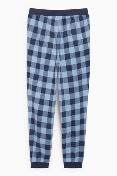 Hombre - Pantalón de pijama - de cuadros - azul / azul oscuro