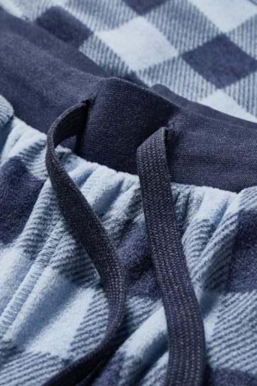 Hommes - Bas de pyjama - à carreaux - bleu  / bleu foncé
