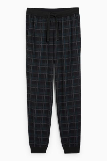 Hombre - Pantalón de pijama - de cuadros - negro