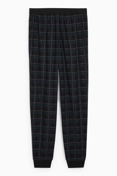 Bărbați - Pantaloni de pijama - în carouri - negru