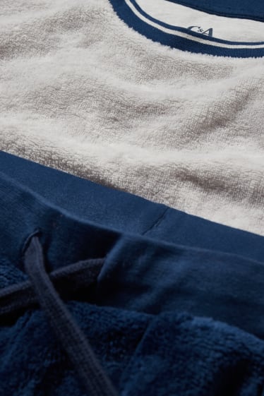 Hommes - Pyjama d'hiver - gris / bleu foncé