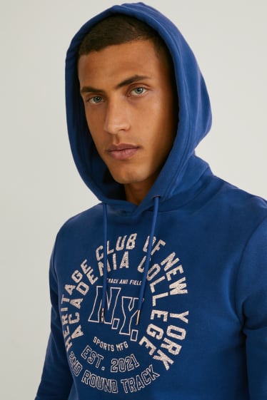 Uomo - Felpa con cappuccio - blu