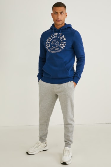 Uomo - Felpa con cappuccio - blu