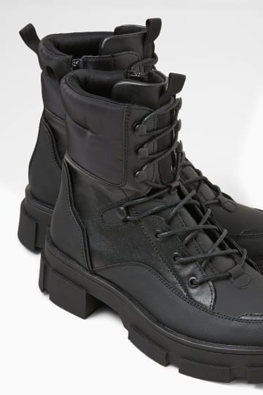 Damen - Boots - Lederimitat - schwarz