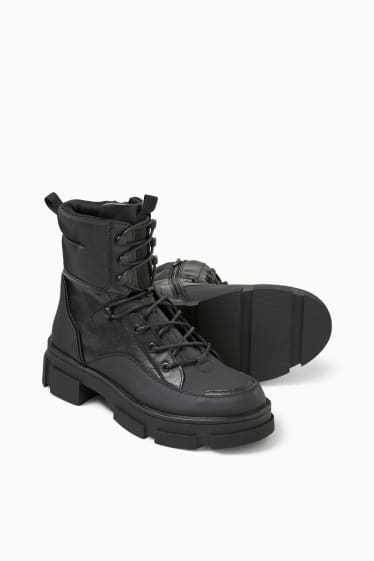 Damen - Boots - Lederimitat - schwarz