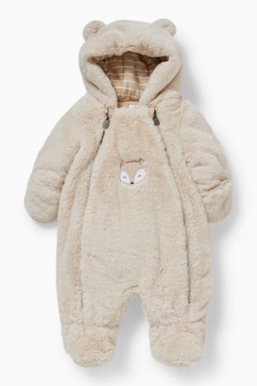 Babies - Baby snowsuit with hood - creme