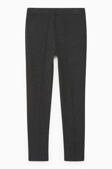 Femei - Pantaloni - talie medie - slim fit - în carouri - gri închis melanj