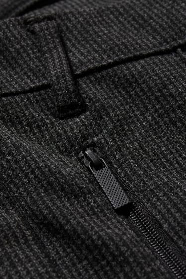 Femei - Pantaloni - talie medie - slim fit - în carouri - gri închis melanj