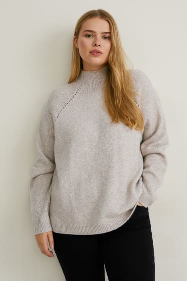 Damen - Pullover - recycelt - hellgrau-melange