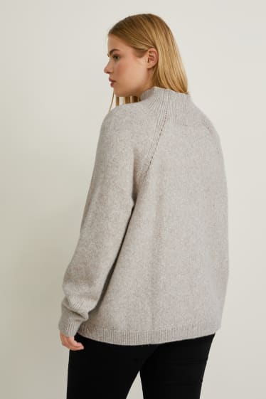 Damen - Pullover - recycelt - hellgrau-melange