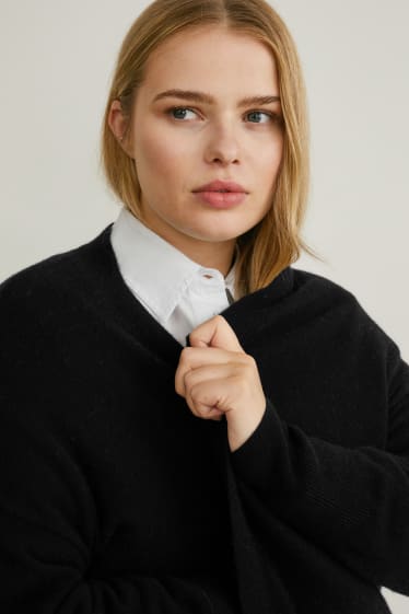 Femei - Cardigan tricotat din cașmir - negru