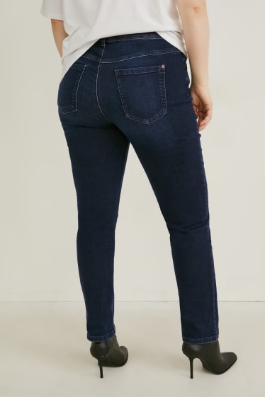 Femei - Slim jeans - talie medie - LYCRA® - denim-albastru închis