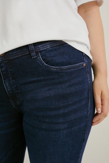 Dámské - Slim jeans - mid waist - LYCRA® - džíny - tmavomodré