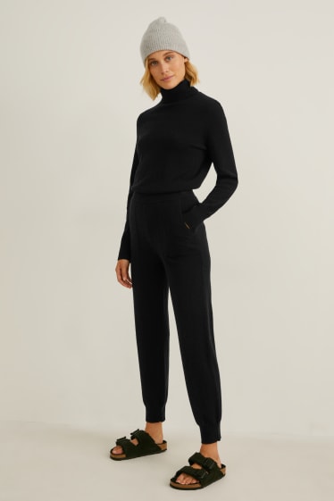 Femmes - Pantalon en cachemire - noir