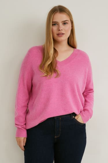 Damen - Kaschmir-Pullover - pink