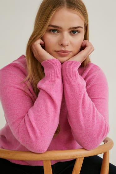 Kobiety - Sweter kaszmirowy - różowy