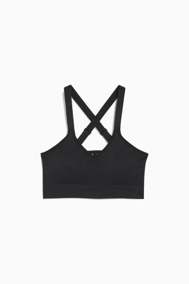 Donna - Reggiseno sportivo - imbottito - yoga - 4 Way Stretch  - nero