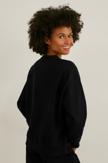 Dames - Sweatshirt - glanseffect - zwart
