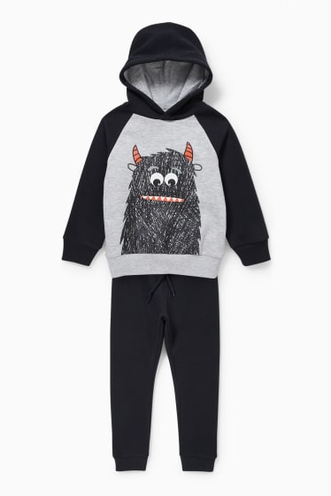 Children - Set - hoodie and joggers - 2 piece - gray / black