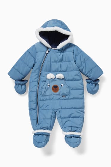 Babys - Baby-Schneeanzug mit Kapuze - blau