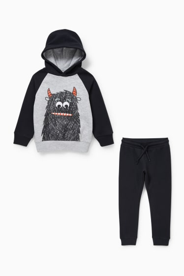 Kinderen - Set - hoodie en joggingbroek - 2 delig - grijs / zwart