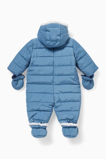 Neonati - Tuta da neve con cappuccio per neonati - blu