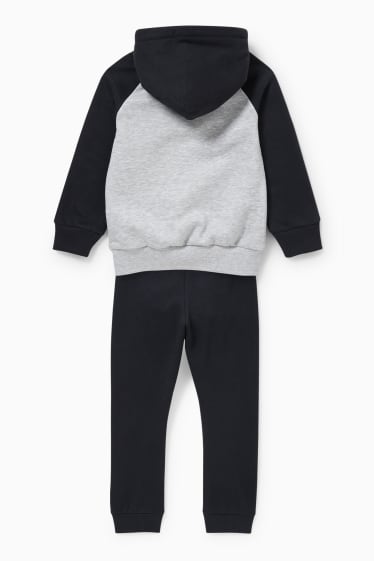 Bambini - Set - felpa con cappuccio e pantaloni sportivi - 2 pezzi - grigio / nero