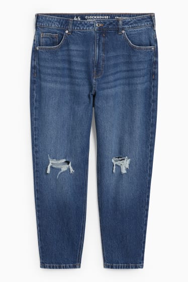 Nastolatki - CLOCKHOUSE - mom jeans - wysoki stan  - dżins-niebieski