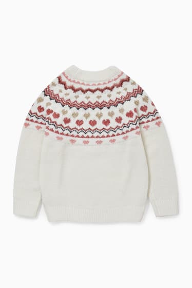 Kinder - Chenille-Pullover - cremeweiss