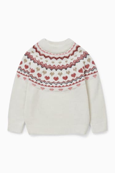 Kinder - Chenille-Pullover - cremeweiss