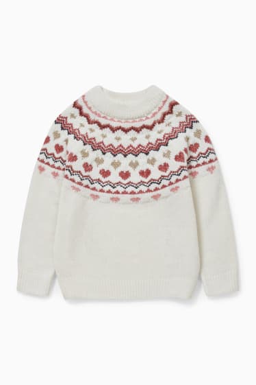 Enfants - Pull en chenille - blanc crème