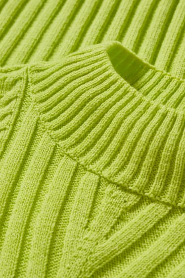 Women - Jumper - cable knit pattern - light green