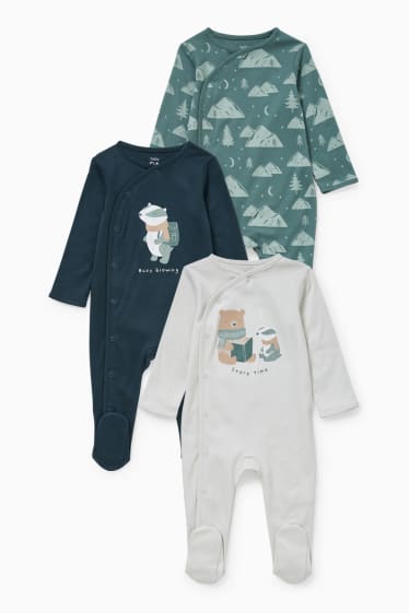 Bebés - Pack de 3 - pijamas para bebé - verde oscuro
