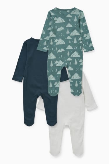 Babys - Set van 3 - baby-pyjama - donkergroen